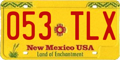 NM license plate 053TLX