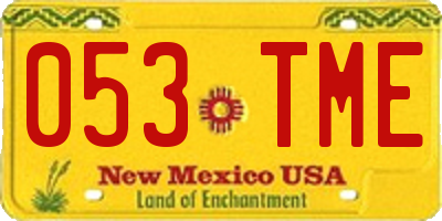 NM license plate 053TME