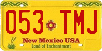 NM license plate 053TMJ