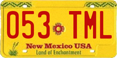 NM license plate 053TML