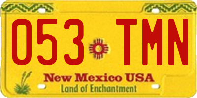 NM license plate 053TMN