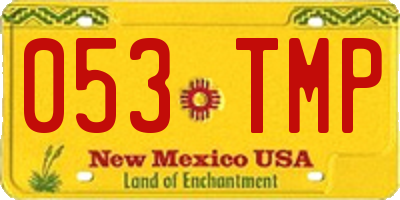 NM license plate 053TMP