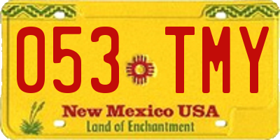 NM license plate 053TMY