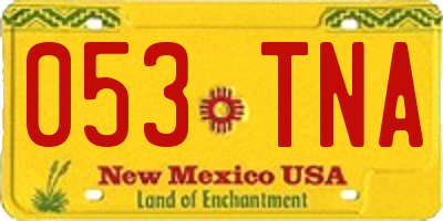 NM license plate 053TNA