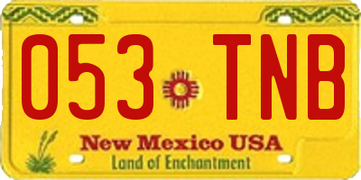 NM license plate 053TNB