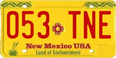 NM license plate 053TNE
