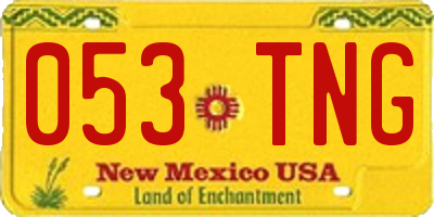 NM license plate 053TNG