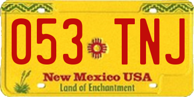 NM license plate 053TNJ