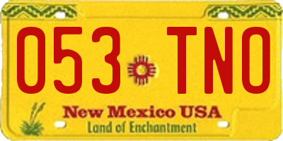 NM license plate 053TNO
