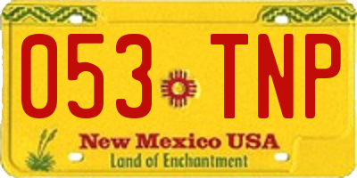 NM license plate 053TNP