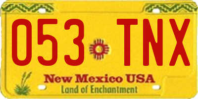 NM license plate 053TNX