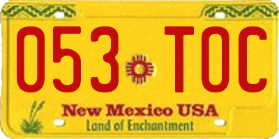 NM license plate 053TOC