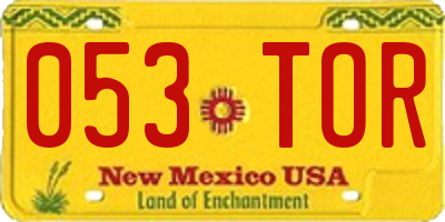 NM license plate 053TOR