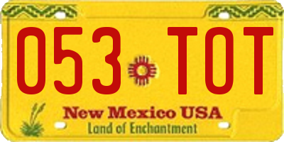 NM license plate 053TOT