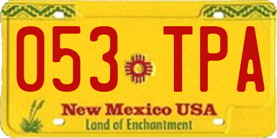 NM license plate 053TPA
