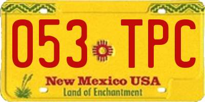 NM license plate 053TPC