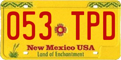 NM license plate 053TPD