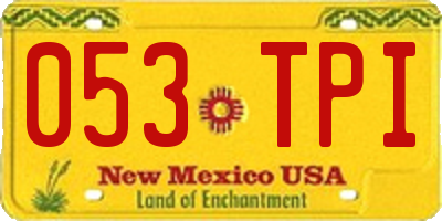 NM license plate 053TPI