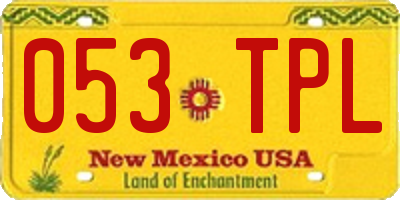 NM license plate 053TPL