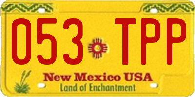 NM license plate 053TPP