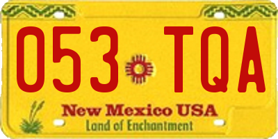 NM license plate 053TQA