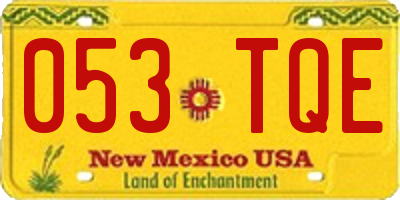 NM license plate 053TQE