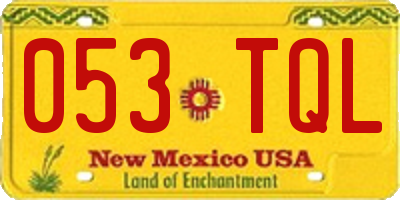 NM license plate 053TQL