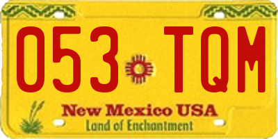 NM license plate 053TQM