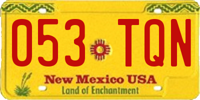 NM license plate 053TQN