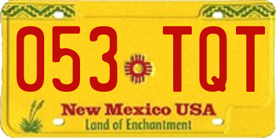 NM license plate 053TQT