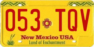 NM license plate 053TQV