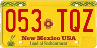 NM license plate 053TQZ