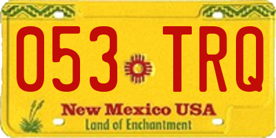 NM license plate 053TRQ