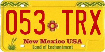 NM license plate 053TRX