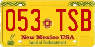 NM license plate 053TSB