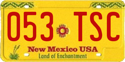 NM license plate 053TSC