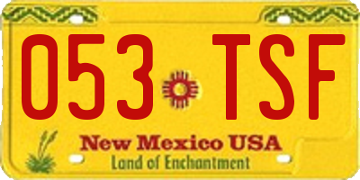 NM license plate 053TSF