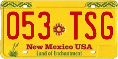 NM license plate 053TSG