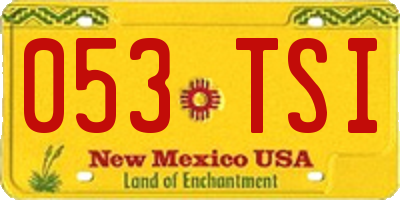 NM license plate 053TSI