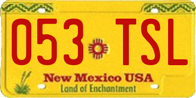 NM license plate 053TSL