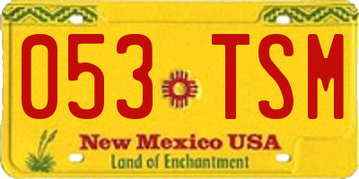 NM license plate 053TSM