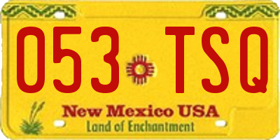NM license plate 053TSQ