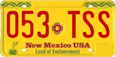 NM license plate 053TSS