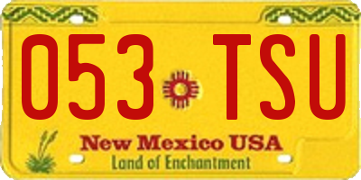 NM license plate 053TSU