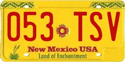 NM license plate 053TSV