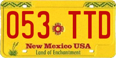 NM license plate 053TTD