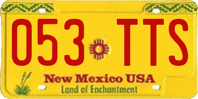 NM license plate 053TTS