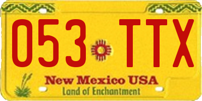 NM license plate 053TTX