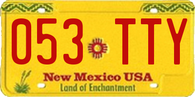 NM license plate 053TTY