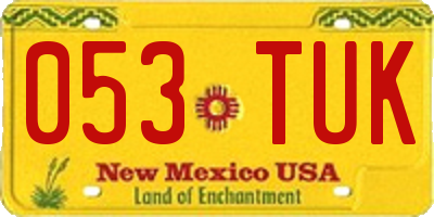 NM license plate 053TUK